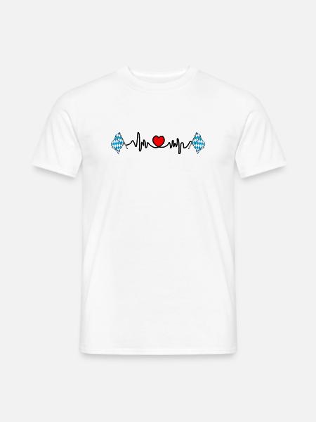 Herzfrequenz-Cardio für Bayern - Männer T-Shirt - Weiß