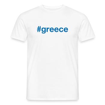 GREECE Hashtag Griechenland - Men's T-Shirt - white - Front - AI Model Male 178 dark (178cm)