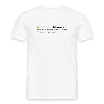 People Review - Désolé, pas de bouton d’arrêt ! - T-shirt homme - blanc - Devant - AI Model Male 178 dark (178cm)