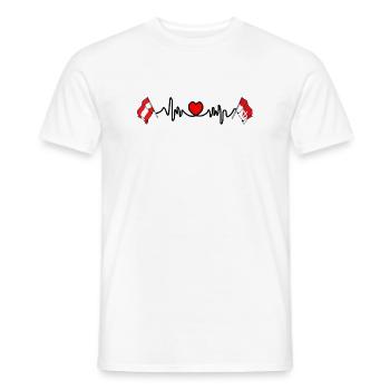 Wien Flags with Heartbeat - Men's T-Shirt - white - Front - AI Model Male 178 dark (178cm)