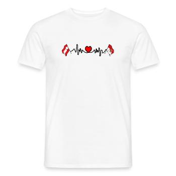 Battement de cœur du drapeau de Salzbourg - T-shirt homme - blanc - Devant - AI Model Male 178 dark (178cm)