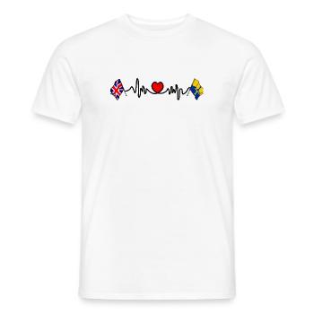 Fréquence cardiaque du Durham et du Royaume-Uni - T-shirt homme - blanc - Devant - AI Model Male 178 dark (178cm)