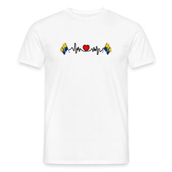 Drapeau de Durham avec battement de cœur - T-shirt homme - blanc - Devant - AI Model Male 178 dark (178cm)