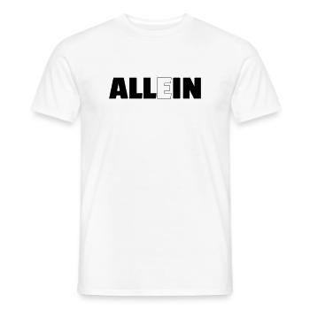 all in - Men's T-Shirt - white - Front - AI Model Male 178 dark (178cm)