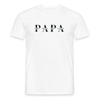 Horizontales PAPA Design in Schwarz für helle Mode - Männer T-Shirt - Weiß - Vorne - AI Model Male 178 dark (178cm)