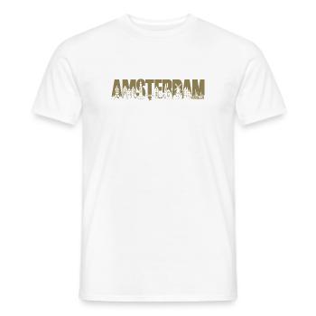 Amsterdam Hollande Pays-Bas Silhouette Holidays Se - T-shirt homme - blanc - Devant - AI Model Male 178 dark (178cm)