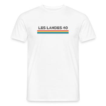 Les Landes 40 T-Shirt Cadeau Humour - T-shirt homme - blanc - Devant - AI Model Male 178 dark (178cm)