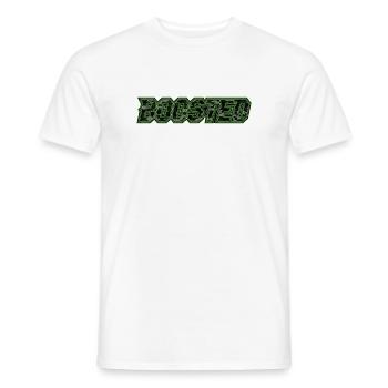 Boosted Neon-Camo Schriftzug Auto Szene Tuning - Männer T-Shirt - Weiß - Vorne - AI Model Male 178 dark (178cm)