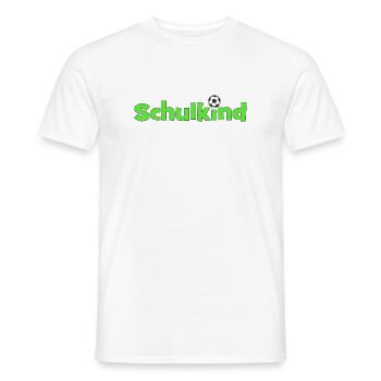 Schulkind mit Fußballball - Männer T-Shirt - Weiß - Vorne - AI Model Male 178 dark (178cm)