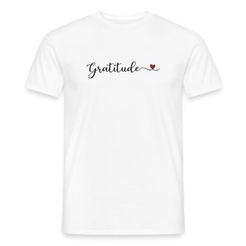 Dankbarkeit niedliches Design mit Herz - Männer T-Shirt - Weiß - Vorne - AI Model Male 178 dark (178cm)