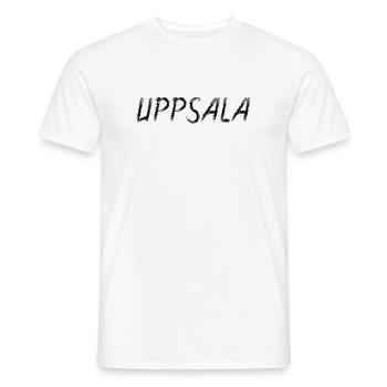 Uppsala Suede Style Grunge Brush Black - Men's T-Shirt - white - Front - AI Model Male 178 dark (178cm)