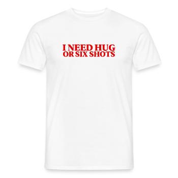 Citation drôle sur la boisson pour un meilleur ami stressé - T-shirt homme - blanc - Devant - AI Model Male 178 dark (178cm)