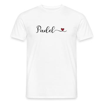 Conception du cœur de padel - T-shirt homme - blanc - Devant - AI Model Male 178 dark (178cm)