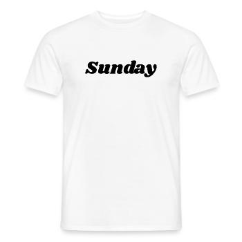 Dimanche – Lettrage noir - T-shirt homme - blanc - Devant - AI Model Male 178 dark (178cm)