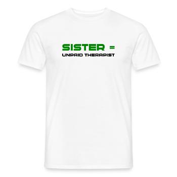 Green Bold Sister Typography - Men's T-Shirt - white - Front - AI Model Male 178 dark (178cm)