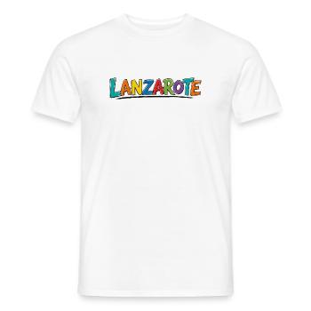 Lanzarote - Kanaren - Canary Islands - Spanien - Männer T-Shirt - Weiß - Vorne - AI Model Male 178 dark (178cm)