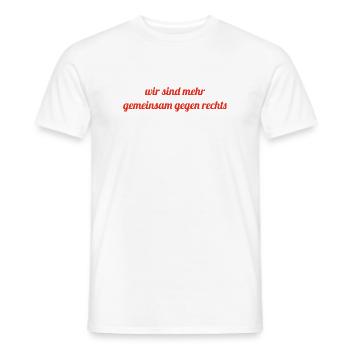 Wir sind mehr - gemeinsam gegen Rechts - Männer T-Shirt - Weiß - Vorne - AI Model Male 178 dark (178cm)