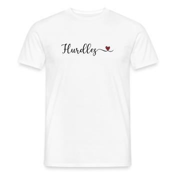 Hürden: Typografie mit Herz - Männer T-Shirt - Weiß - Vorne - AI Model Male 178 dark (178cm)