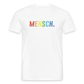  Mensch LGBT Regenbogen - Männer T-Shirt - Weiß - Vorne - AI Model Male 178 dark (178cm)