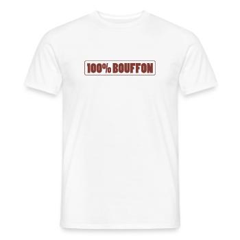 100% FOOL - Men's T-Shirt - white - Front - AI Model Male 178 dark (178cm)