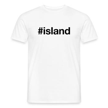 ISLAND Islande Hashtag - T-shirt homme - blanc - Devant - AI Model Male 178 dark (178cm)