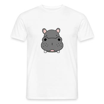 hippo - Men's T-Shirt - white - Front - AI Model Male 178 dark (178cm)