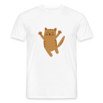 chat - T-shirt homme - blanc - Devant - AI Model Male 178 dark (178cm)