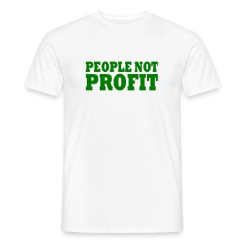 People not profit - T-shirt homme - blanc - Devant - AI Model Male 178 dark (178cm)