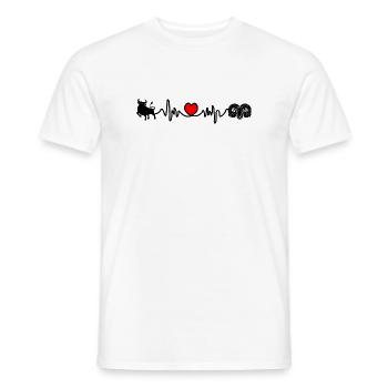 Herzfrequenz Cardio Stier Widder - Männer T-Shirt - Weiß - Vorne - AI Model Male 178 dark (178cm)