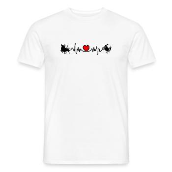 Fréquence cardiaque cardio Taureau Cancer - T-shirt homme - blanc - Devant - AI Model Male 178 dark (178cm)
