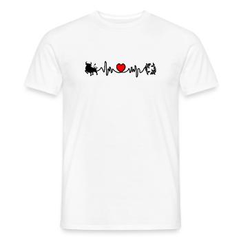 Herzfrequenz Cardio Stier Fische - Männer T-Shirt - Weiß - Vorne - AI Model Male 178 dark (178cm)