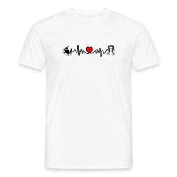 Fréquence cardiaque cardio Cancer Vierge - T-shirt homme - blanc - Devant - AI Model Male 178 dark (178cm)