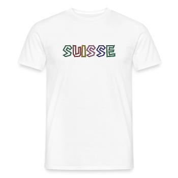 SCHWEIZ. HUMOR. LAND. FLAGGE. GENF. LAUSANNE - Männer T-Shirt - Weiß - Vorne - AI Model Male 178 dark (178cm)