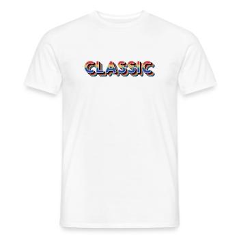 Classic Rainbow Retro Text - Men's T-Shirt - white - Front - AI Model Male 178 dark (178cm)