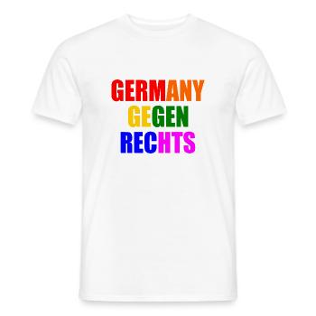 Deutschland gegen rechts - Männer T-Shirt - Weiß - Vorne - AI Model Male 178 dark (178cm)