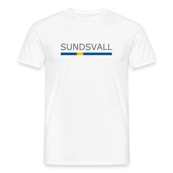 Sweden Flag - Sundsvall - Sverige - Schweden - Männer T-Shirt - Weiß - Vorne - AI Model Male 178 dark (178cm)