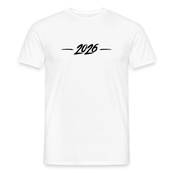 2026 Jahr - Männer T-Shirt - Weiß - Vorne - AI Model Male 178 dark (178cm)