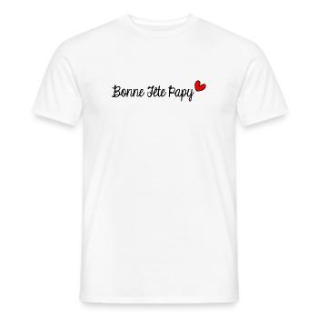 PAPY. PAPA. FÊTE DES PÈRES. BONNE FÊTE PAPY. - T-shirt homme - blanc - Devant - AI Model Male 178 dark (178cm)