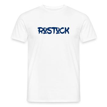 Rostock - Mecklenburg-Vorpommern - Ostsee - Warnow - Männer T-Shirt - Weiß - Vorne - AI Model Male 178 dark (178cm)