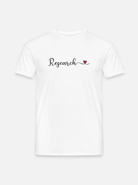 Forschungsherztypografie - Männer T-Shirt - Weiß