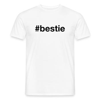 BESTIE Hashtag Meilleur ami Bester Freund - T-shirt homme - blanc - Devant - AI Model Male 178 dark (178cm)