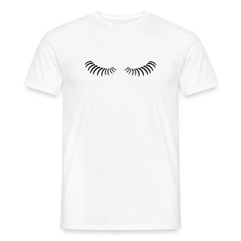 Eye lashes looking down. - Men's T-Shirt - white - Front - AI Model Male 178 dark (178cm)