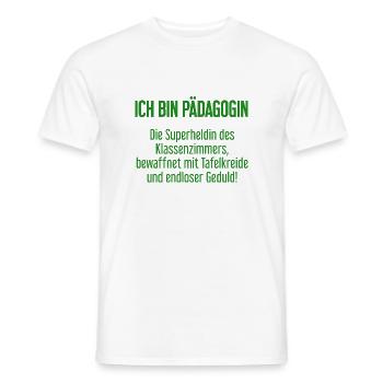 Pädagogin - Die Superheldin des Klassenzimmers! - Männer T-Shirt - Weiß - Vorne - AI Model Male 178 dark (178cm)