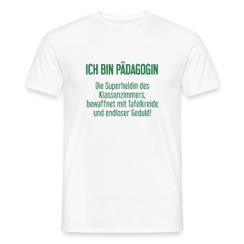 Pädagogin - Die Superheldin des Klassenzimmers! - Männer T-Shirt - Weiß - Vorne - AI Model Male 178 dark (178cm)