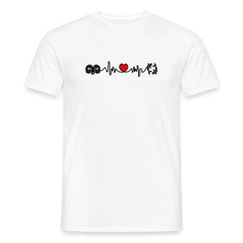 Herzfrequenz Kardio Widder Fische - Männer T-Shirt - Weiß - Vorne - AI Model Male 178 dark (178cm)