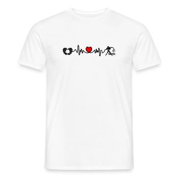 Fréquence cardiaque cardio Gémeaux Verseau - T-shirt homme - blanc - Devant - AI Model Male 178 dark (178cm)