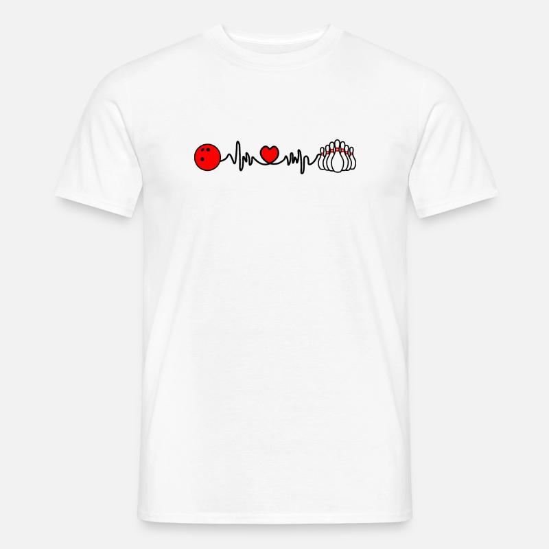 Bowling-Cardio-Herzfrequenz - Männer T-Shirt - Weiß