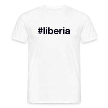 LIBERIA Hashtag - Männer T-Shirt - Weiß - Vorne - AI Model Male 178 dark (178cm)
