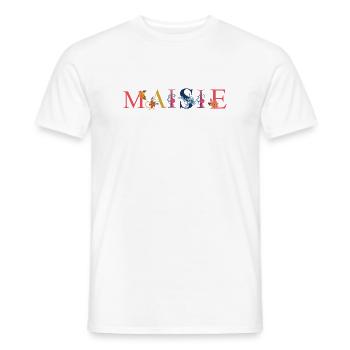 MAISIE name decorated with flowers - Men's T-Shirt - white - Front - AI Model Male 178 dark (178cm)