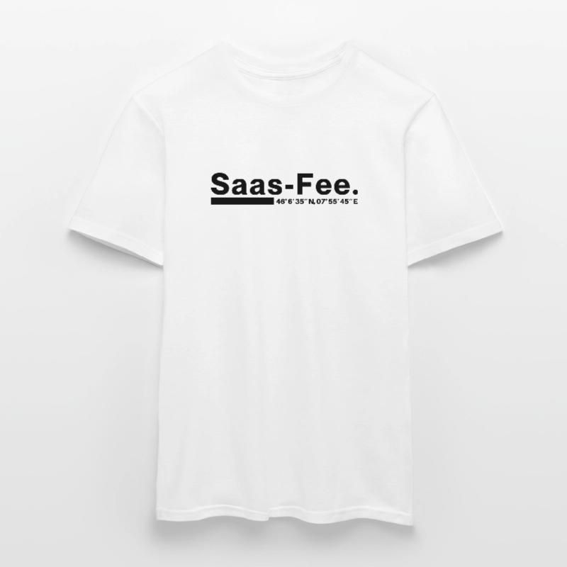 Saas-Fee coordinates Valais Switzerland Men’s T-shirt